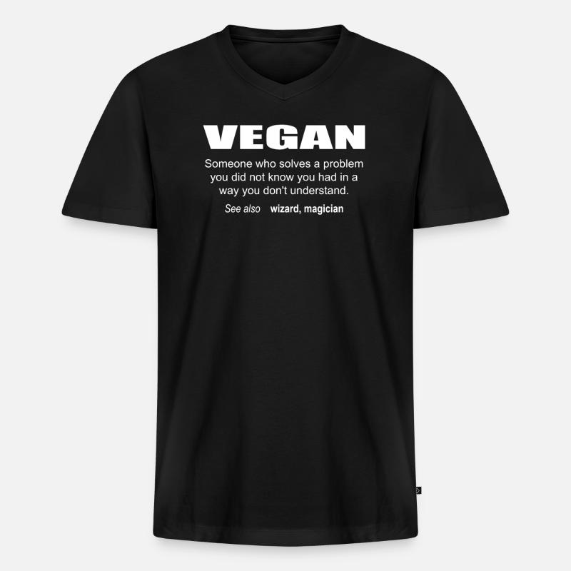 Vegan Description - Männer Premium Bio T-Shirt mit V-Ausschnitt - Schwarz