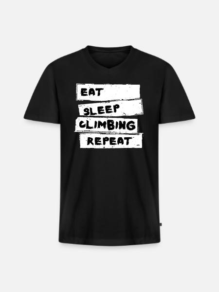 Climbing - Rockclimbing Shirt - Men's Premium Organic T-shirt with V-neck - black