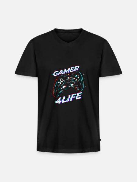Gamble for life - Men's Premium Organic T-shirt with V-neck - black