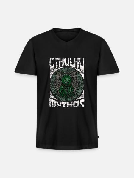 Cthulhu - Männer Premium Bio T-Shirt mit V-Ausschnitt - Schwarz