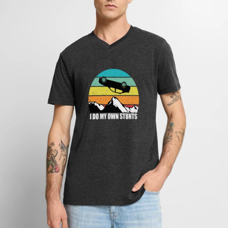 Head Falling Down Own Stunts Clumsy Männer Premium Bio T-Shirt mit V-Ausschnitt