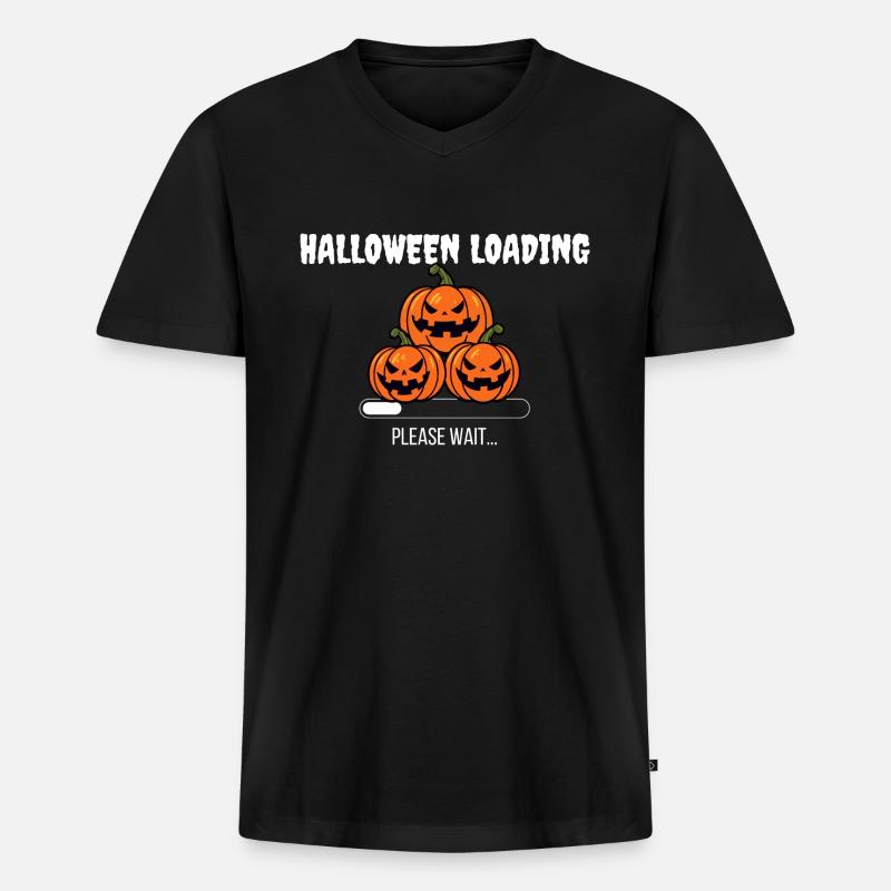 Halloween Loading Please Wait - Men's Premium Organic T-shirt with V-neck - black