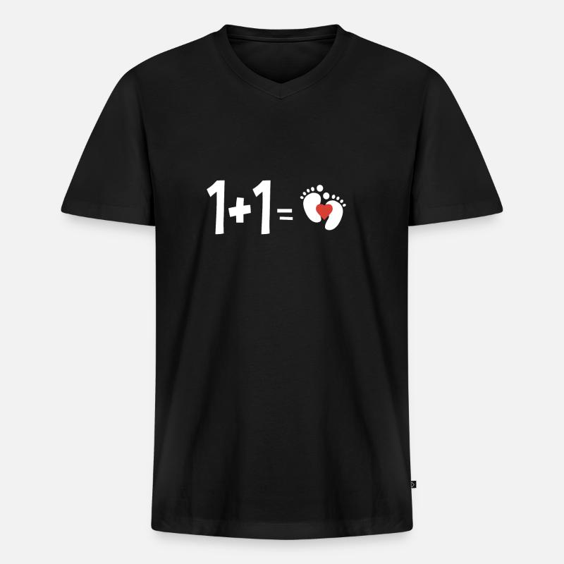Schwanger - Männer Premium Bio T-Shirt mit V-Ausschnitt - Schwarz