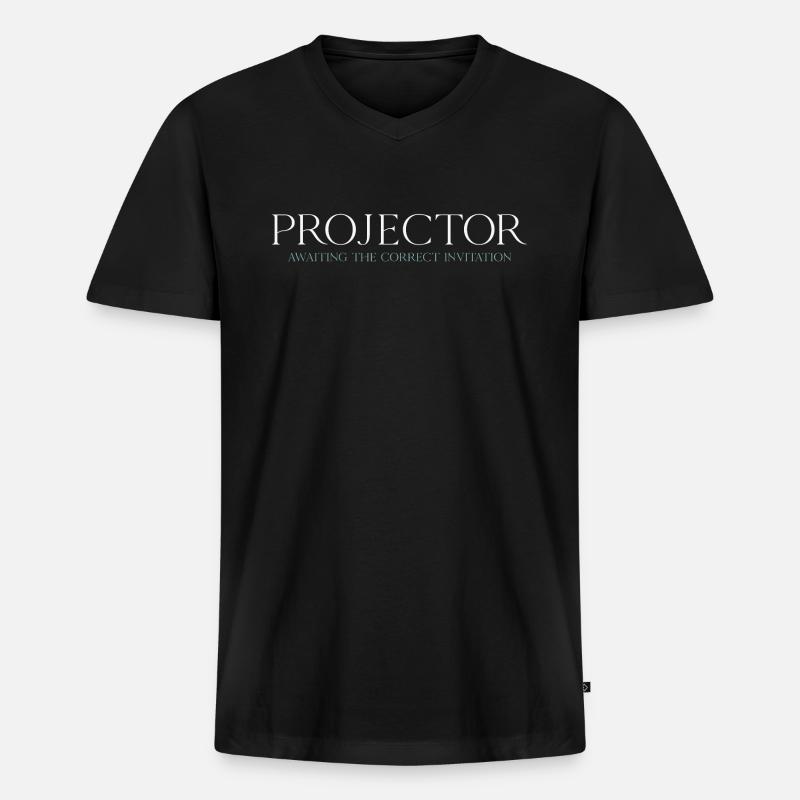 Projector - Männer Premium Bio T-Shirt mit V-Ausschnitt - Schwarz