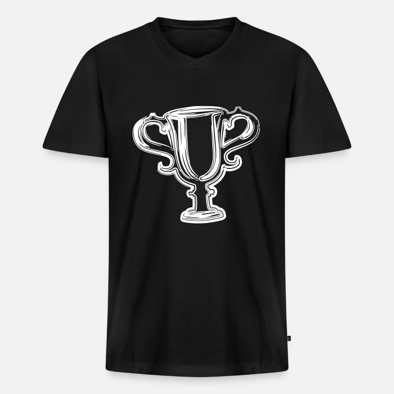 Sieger - Pokal - Trophäe - Männer Premium Bio T-Shirt mit V-Ausschnitt - Schwarz
