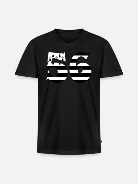 56 Britain flag - Men's Premium Organic T-shirt with V-neck - black