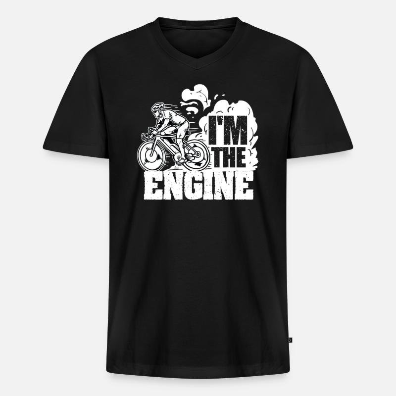I'm the engine - Männer Premium Bio T-Shirt mit V-Ausschnitt - Schwarz