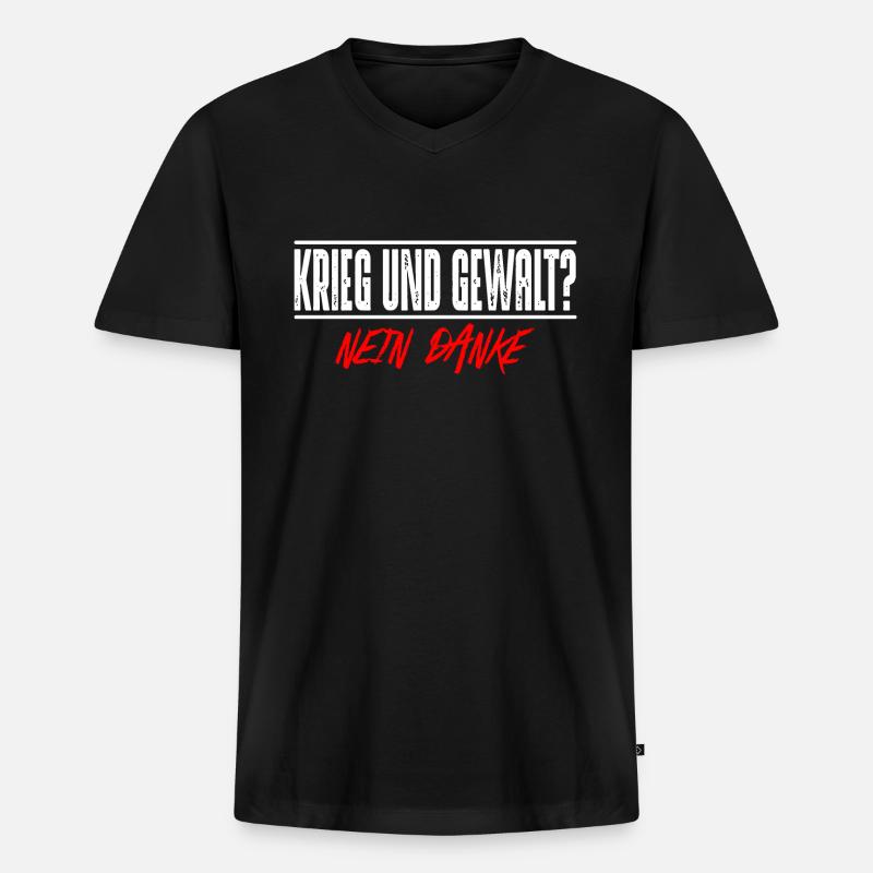 Krieg und Gewalt - Männer Premium Bio T-Shirt mit V-Ausschnitt - Schwarz