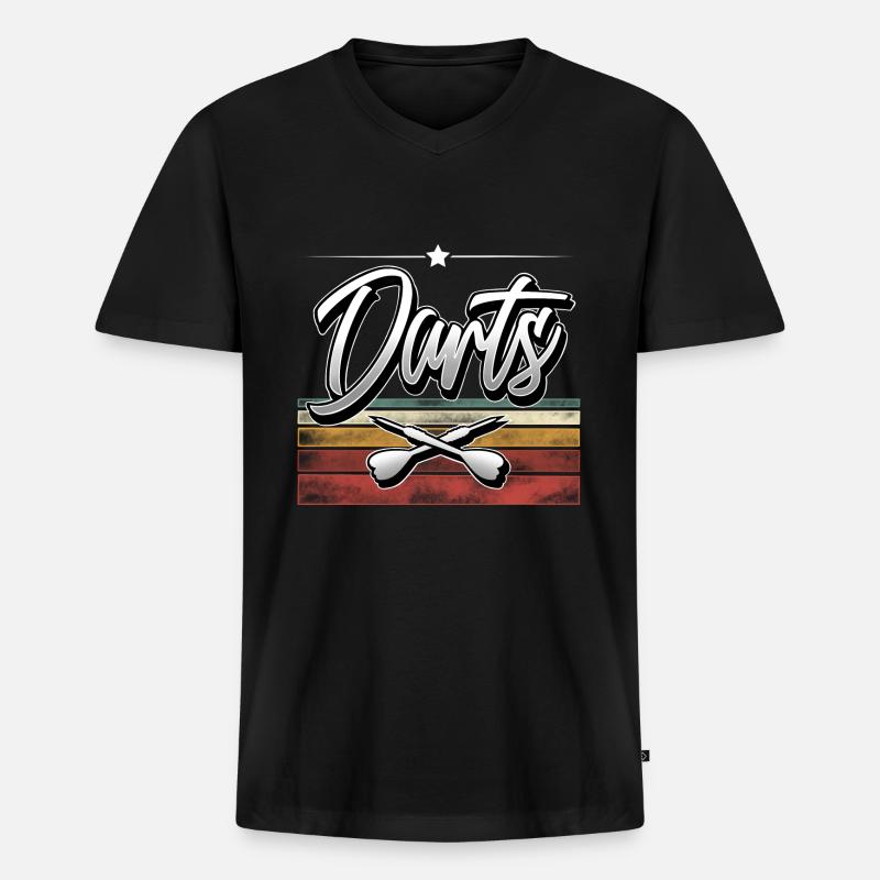 Darts - Männer Premium Bio T-Shirt mit V-Ausschnitt - Schwarz