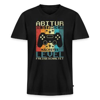Abitur Abi Abschluss Abiturienten Vintage Geschenk - Männer Premium Bio T-Shirt mit V-Ausschnitt - Schwarz - Vorne - Nico (187cm)