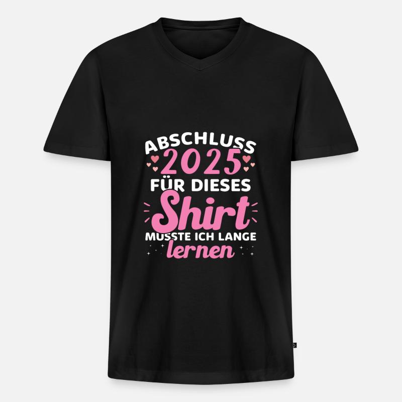 Abschluss 2025 Abschluss der Realschule - Männer Premium Bio T-Shirt mit V-Ausschnitt - Schwarz