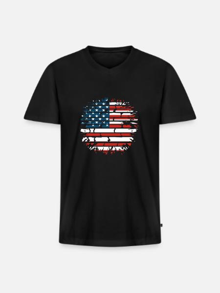 America funny gift idea - Men's Premium Organic T-shirt with V-neck - black