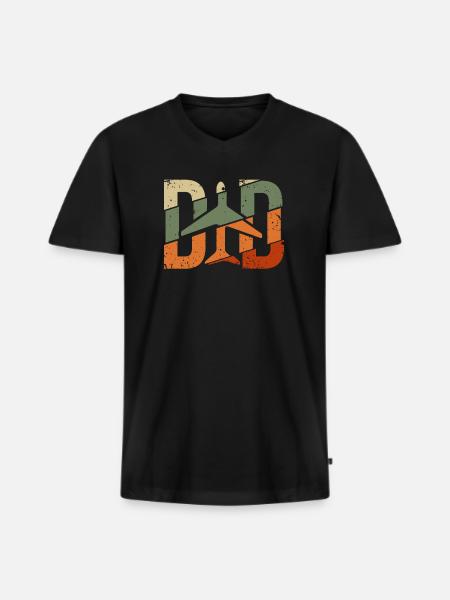 Pilot Captain Pilot Glider - Men's Premium Organic T-shirt with V-neck - black