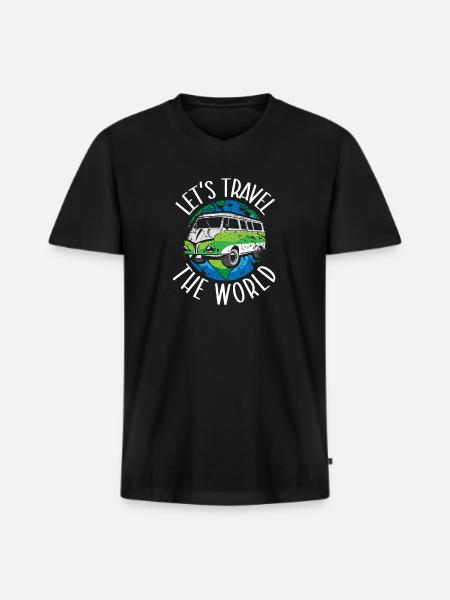 Adventure Travel Present Travel Lovers - Men's Premium Organic T-shirt with V-neck - black