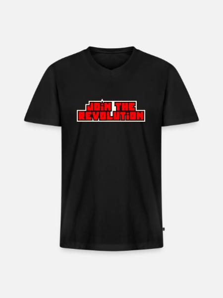 Join the revolution - Men's Premium Organic T-shirt with V-neck - black