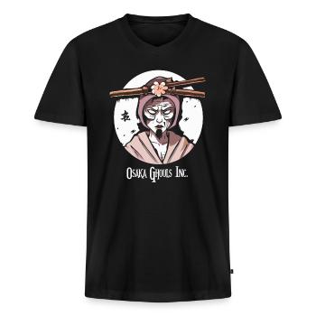 Cartoon Manga Anime Osaka Ghouls - Men's Premium Organic T-shirt with V-neck - black - Front - Nico (187cm)