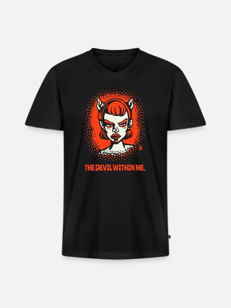 The devil in me - Men's Premium Organic T-shirt with V-neck - black
