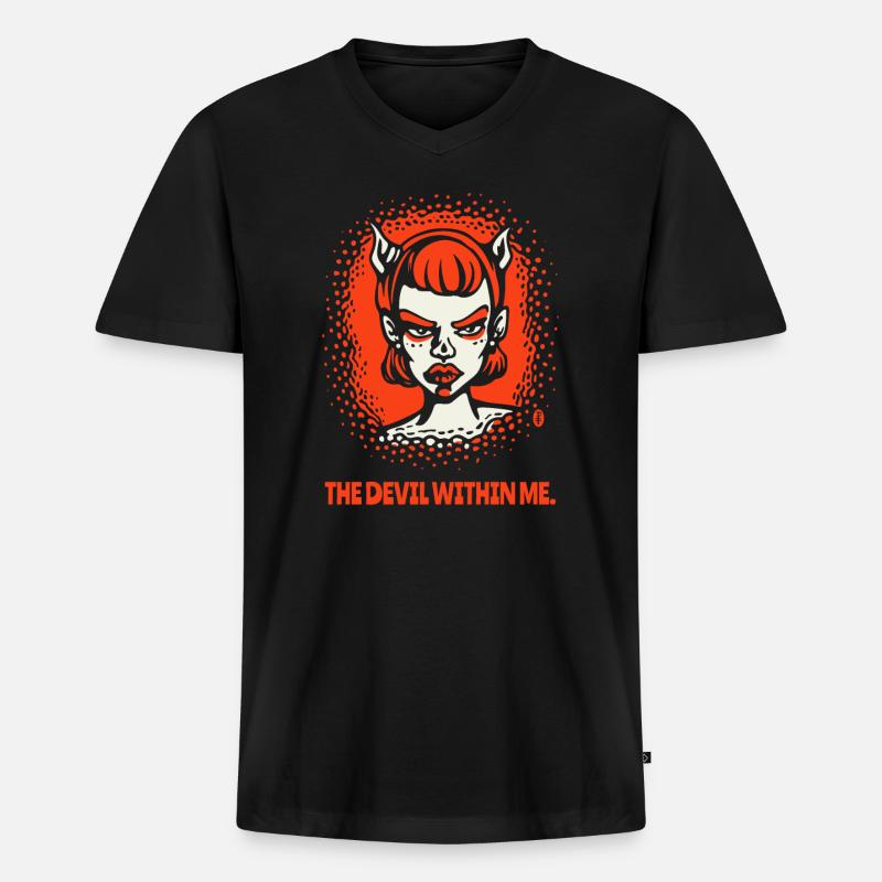 Der Teufel in mir - Männer Premium Bio T-Shirt mit V-Ausschnitt - Schwarz