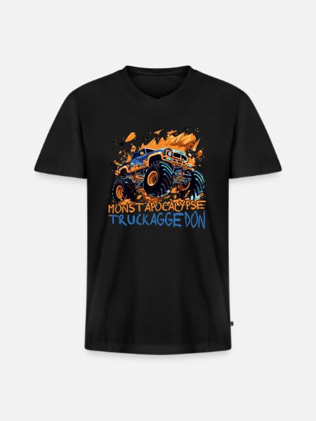 Apocalypse Armageddon Monster Truck - Men's Premium Organic T-shirt with V-neck - black