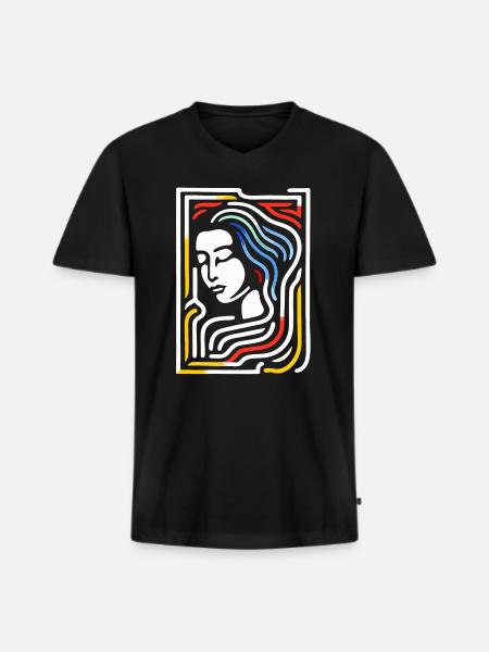 Das wunderschöne Labyrinth - Männer Premium Bio T-Shirt mit V-Ausschnitt - Schwarz