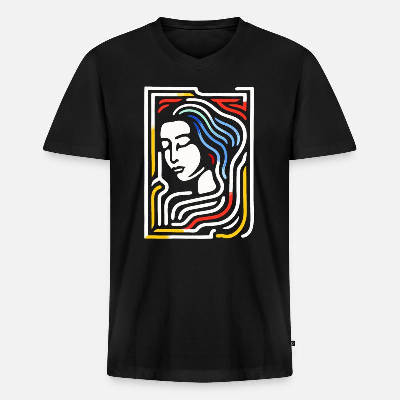 Das wunderschöne Labyrinth - Männer Premium Bio T-Shirt mit V-Ausschnitt - Schwarz