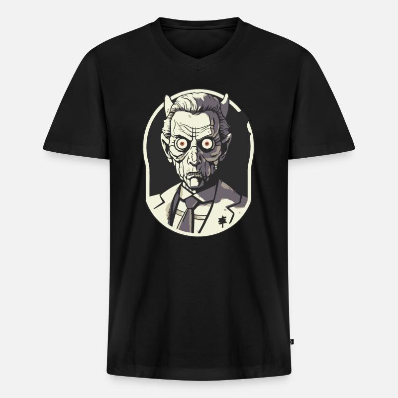 Der Direktor der Albträume - Männer Premium Bio T-Shirt mit V-Ausschnitt - Schwarz