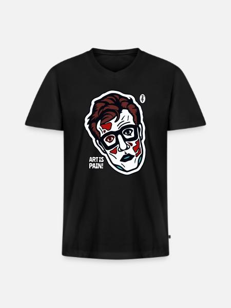 Art is suffering - Men's Premium Organic T-shirt with V-neck - black