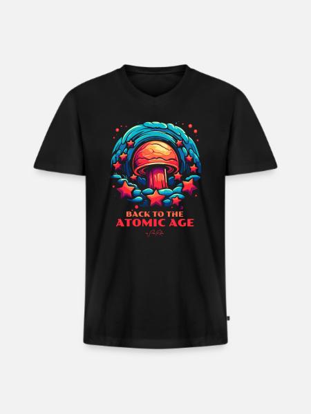 Back to the Atomic Age - Men's Premium Organic T-shirt with V-neck - black