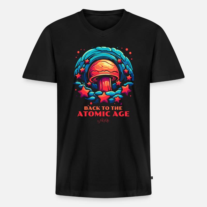 Zurück ins Atomzeitalter - Männer Premium Bio T-Shirt mit V-Ausschnitt - Schwarz