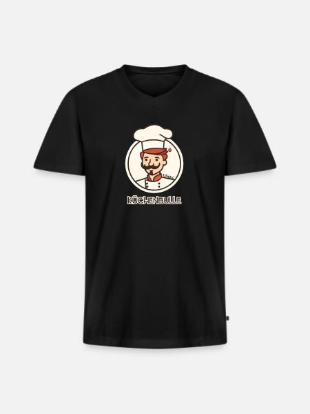 Cuisines Bull Cook - T-shirt encolure en V Premium bio Homme - noir