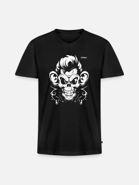 Graffiti Tattoo Monkey - Men's Premium Organic T-shirt with V-neck - black