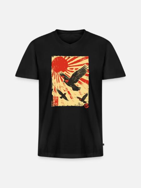 Propaganda birds in the sky - Men's Premium Organic T-shirt with V-neck - black