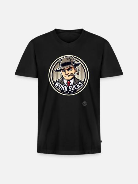 Hustler - Work is annoying - Men's Premium Organic T-shirt with V-neck - black