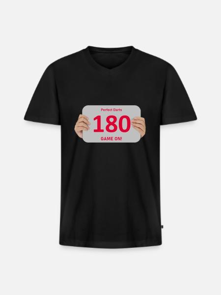 180 - Männer Premium Bio T-Shirt mit V-Ausschnitt - Schwarz