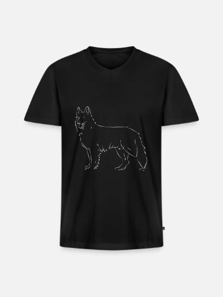 White Swiss Shepherd Dog - Men's Premium Organic T-shirt with V-neck - black