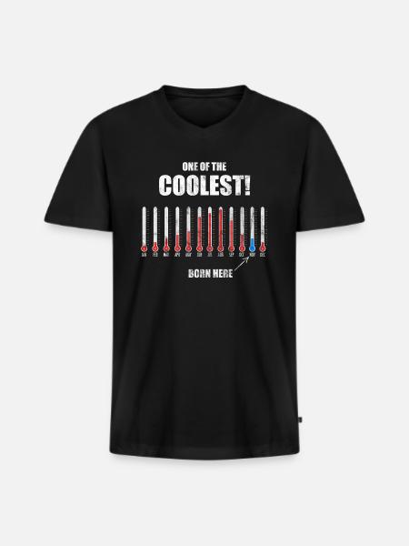 Født i november - Premium økologisk T-shirt med V-hals til mænd - sort