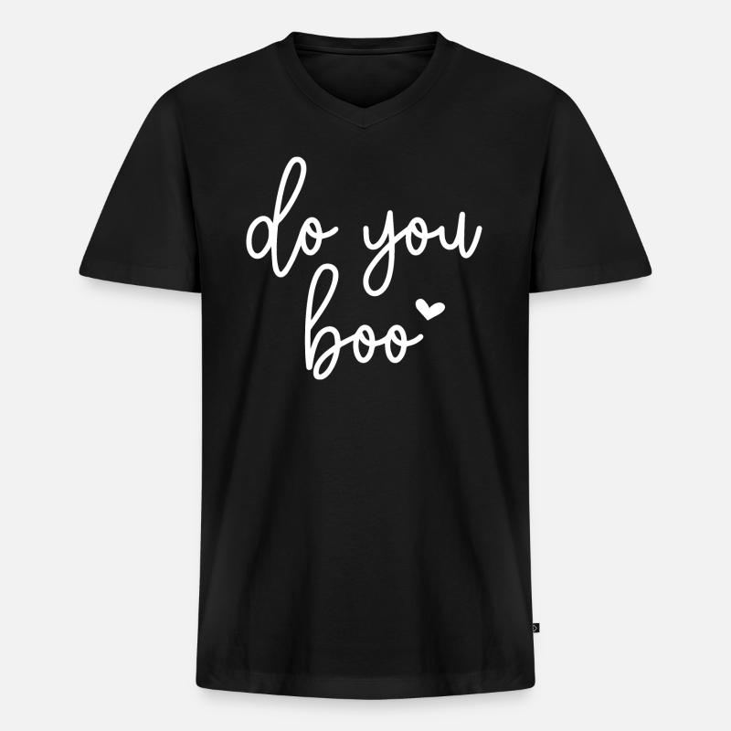 Buhst du - Männer Premium Bio T-Shirt mit V-Ausschnitt - Schwarz