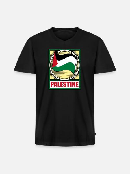 Palestina - Männer Premium Bio T-Shirt mit V-Ausschnitt - Schwarz