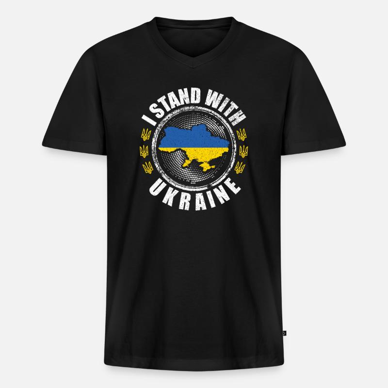 ukrainisch - Männer Premium Bio T-Shirt mit V-Ausschnitt - Schwarz
