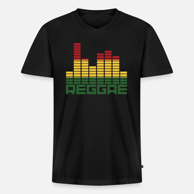 Reggae - Männer Premium Bio T-Shirt mit V-Ausschnitt - Schwarz