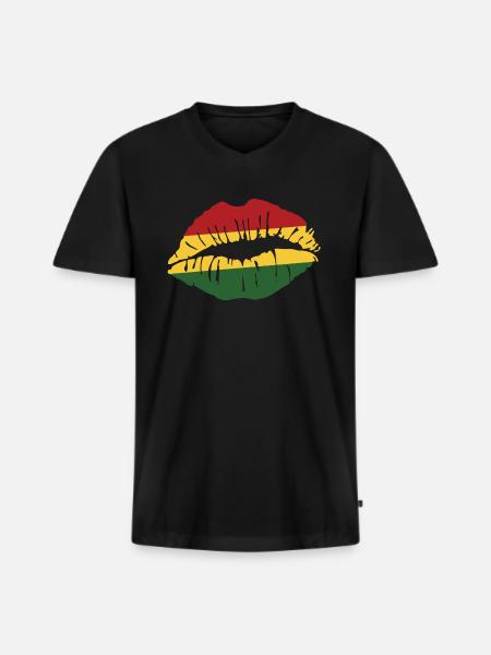 reggae - Men's Premium Organic T-shirt with V-neck - black
