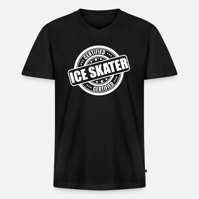 Schlittschuh - Männer Premium Bio T-Shirt mit V-Ausschnitt - Schwarz