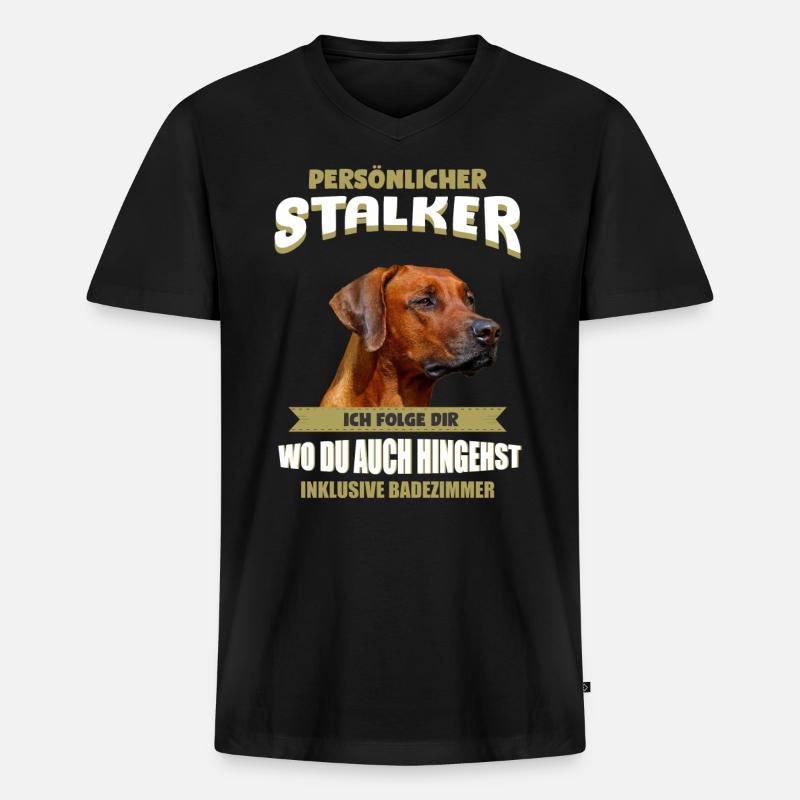 Rhodesian Ridgeback Hund - Rhodesian Ridgeback - Männer Premium Bio T-Shirt mit V-Ausschnitt - Schwarz