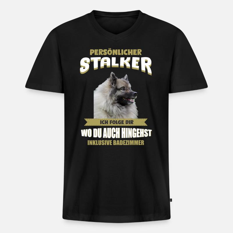 Wolfsspitz Hund - Wolfsspitz - Männer Premium Bio T-Shirt mit V-Ausschnitt - Schwarz