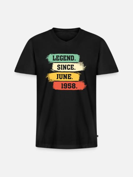 Legend Since June 1958 - Men's Premium Organic T-shirt with V-neck - black