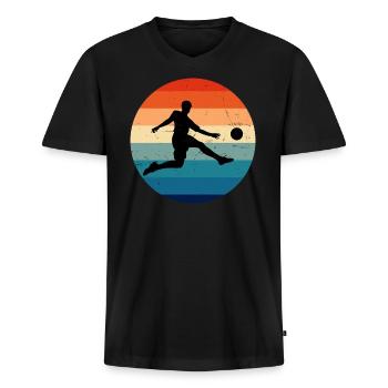 Football féminin Football Football Football Sp - T-shirt encolure en V Premium bio Homme - noir - Devant - Nico (187cm)