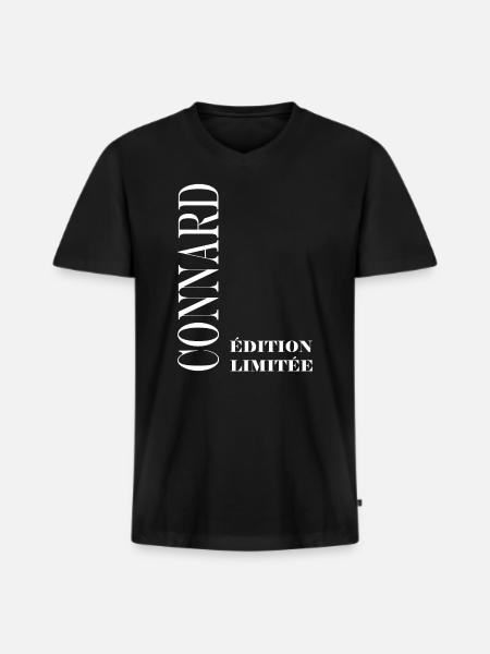 Edition limitée connard - T-shirt encolure en V Premium bio Homme - noir