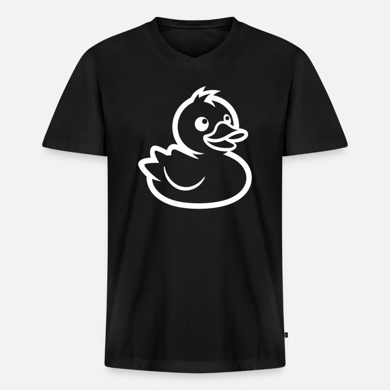 Bunte Ente - Männer Premium Bio T-Shirt mit V-Ausschnitt - Schwarz