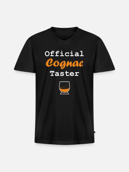 Cognac Taster - Men's Premium Organic T-shirt with V-neck - black