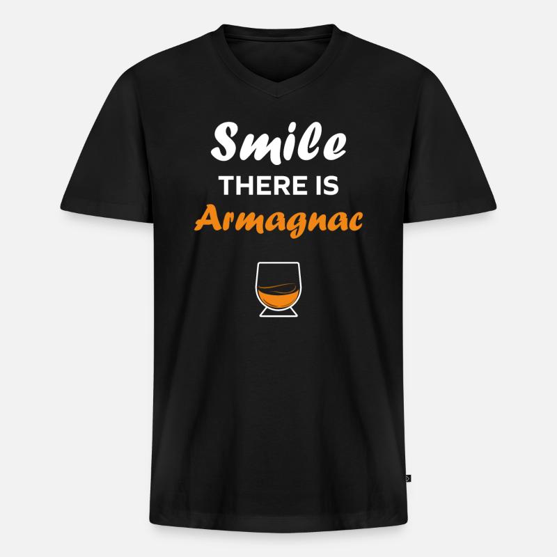 Armagnac - Männer Premium Bio T-Shirt mit V-Ausschnitt - Schwarz